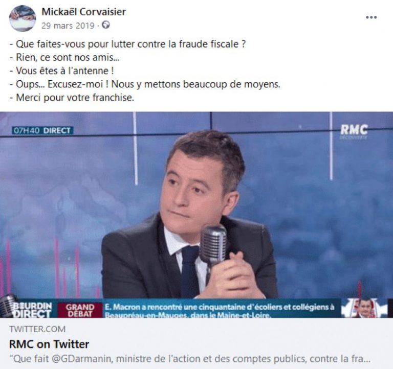 Darmanin, ami des fraudeurs fiscaux