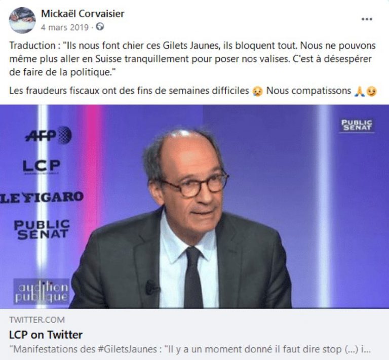 Woerth, les Gilets Jaunes et les fraudeurs fiscaux